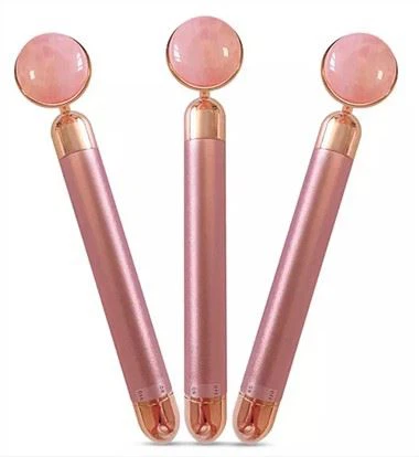 24K Beauty Bar Natural Rose Quartz Facial Roller