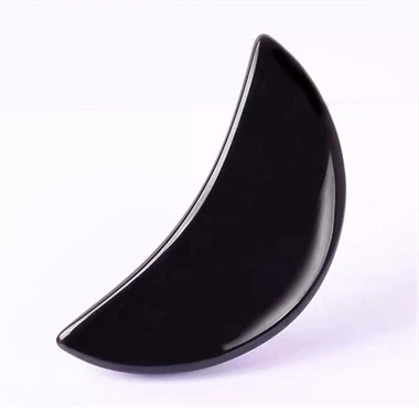 Zwart Obsidiaan Stone Moon Shape Gua Sha Board