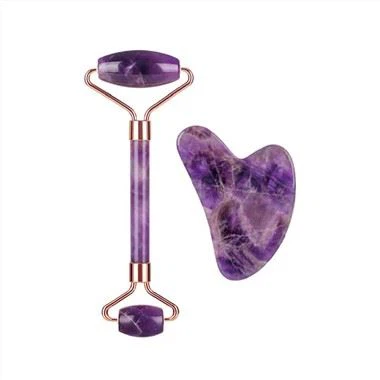 Amethyst Face Roller en Gua Sha Set