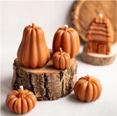 Handgemaakte Halloween-pompoen geurkaarsen